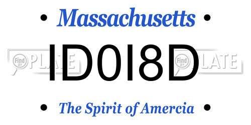 ID0I8D Massachusetts License Plate