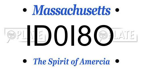 ID0I8O Massachusetts License Plate