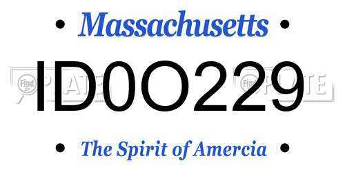 ID0O229 Massachusetts License Plate