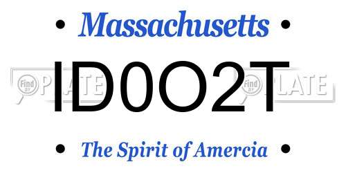 ID0O2T Massachusetts License Plate