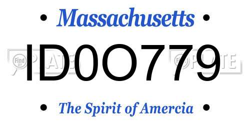 ID0O779 Massachusetts License Plate