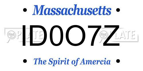 ID0O7Z Massachusetts License Plate