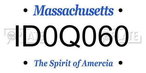 ID0Q060 Massachusetts License Plate