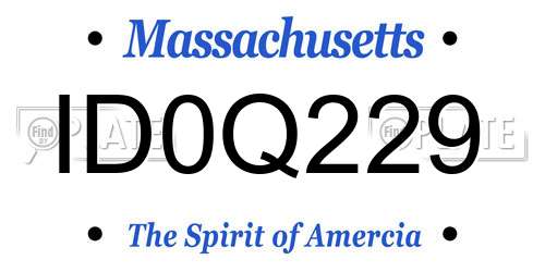 ID0Q229 Massachusetts License Plate