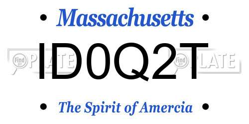 ID0Q2T Massachusetts License Plate