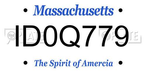 ID0Q779 Massachusetts License Plate