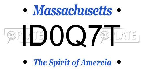 ID0Q7T Massachusetts License Plate