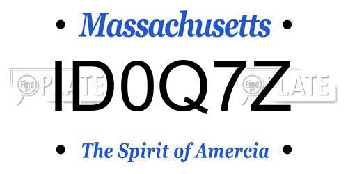 ID0Q7Z Massachusetts License Plate