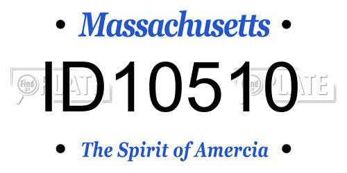 ID10510 Massachusetts License Plate