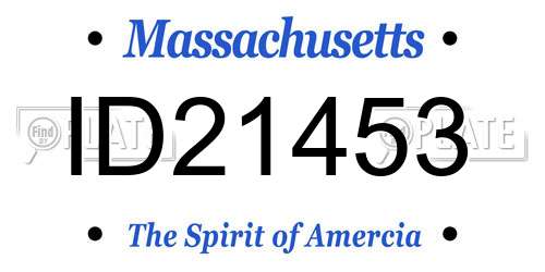 ID21453 Massachusetts License Plate