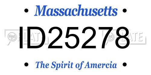 ID25278 Massachusetts License Plate
