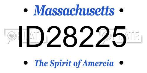ID28225 Massachusetts License Plate