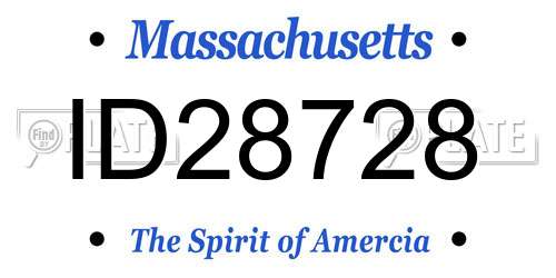 ID28728 Massachusetts License Plate