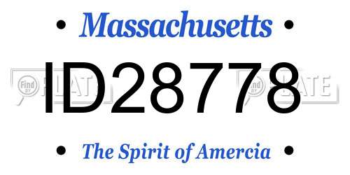 ID28778 Massachusetts License Plate