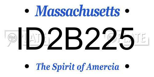 ID2B225 Massachusetts License Plate