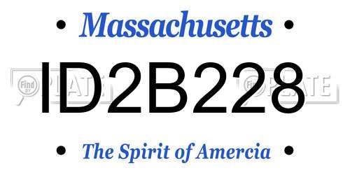 ID2B228 Massachusetts License Plate