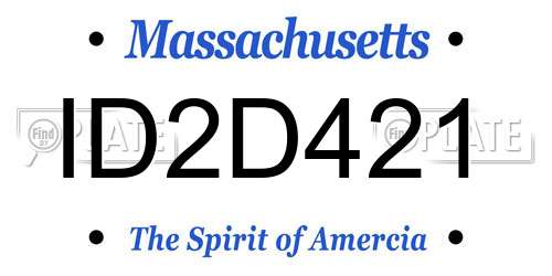 ID2D421 Massachusetts License Plate