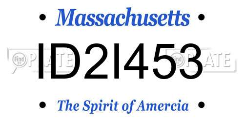 ID2I453 Massachusetts License Plate