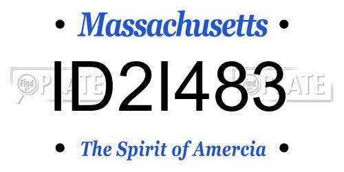 ID2I483 Massachusetts License Plate