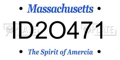 ID2O471 Massachusetts License Plate