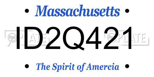 ID2Q421 Massachusetts License Plate