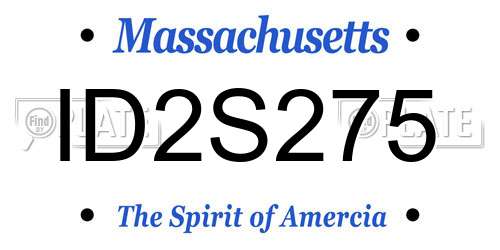 ID2S275 Massachusetts License Plate