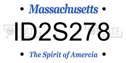 ID2S278 Massachusetts License Plate