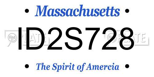 ID2S728 Massachusetts License Plate