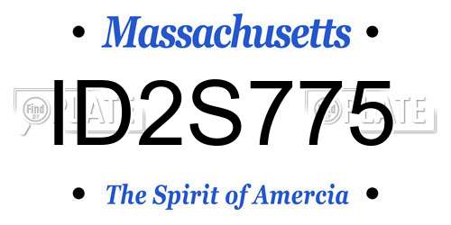 ID2S775 Massachusetts License Plate