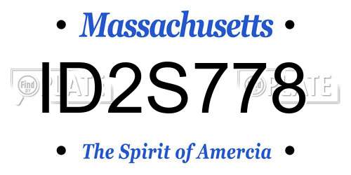 ID2S778 Massachusetts License Plate