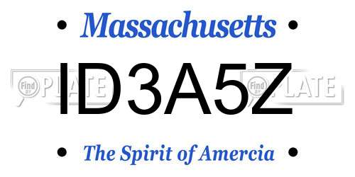 ID3A5Z Massachusetts License Plate