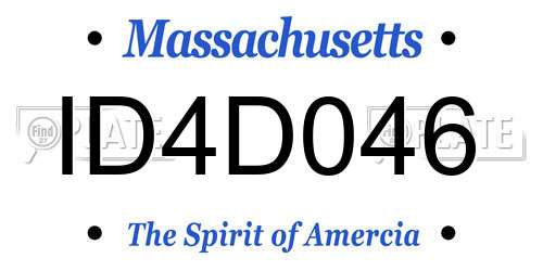 ID4D046 Massachusetts License Plate