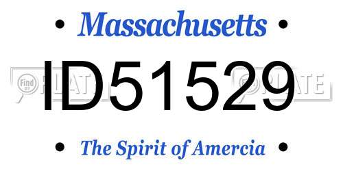 ID51529 Massachusetts License Plate
