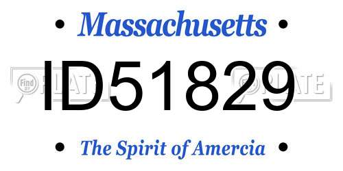 ID51829 Massachusetts License Plate