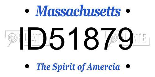 ID51879 Massachusetts License Plate