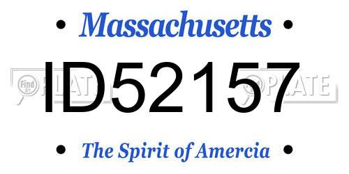ID52157 Massachusetts License Plate