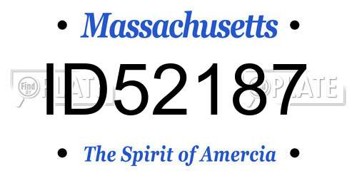 ID52187 Massachusetts License Plate