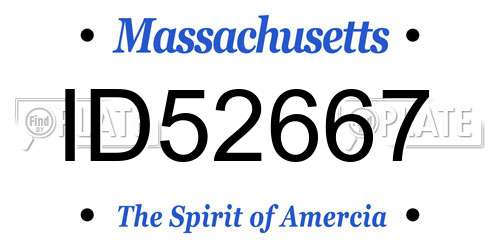 ID52667 Massachusetts License Plate