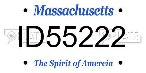 ID55222 Massachusetts License Plate