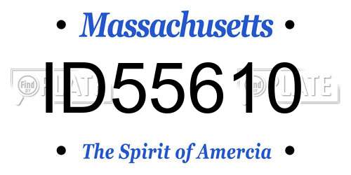 ID55610 Massachusetts License Plate
