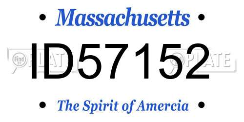 ID57152 Massachusetts License Plate