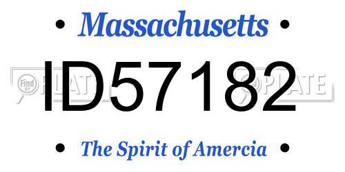 ID57182 Massachusetts License Plate