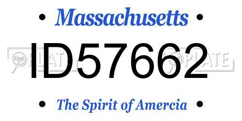ID57662 Massachusetts License Plate