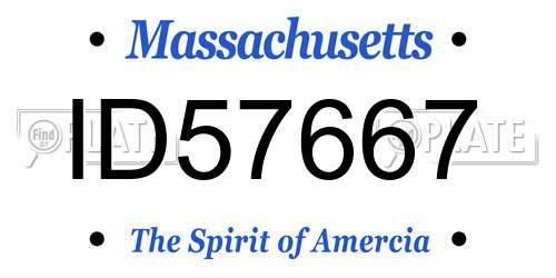 ID57667 Massachusetts License Plate