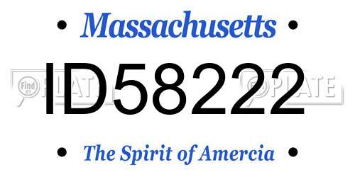 ID58222 Massachusetts License Plate