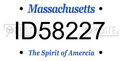 ID58227 Massachusetts License Plate