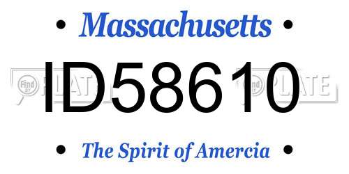 ID58610 Massachusetts License Plate