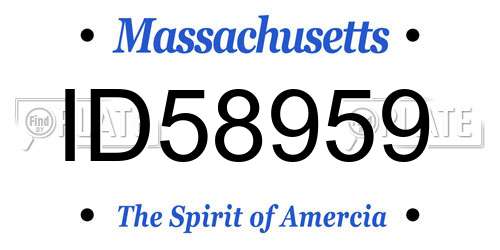ID58959 Massachusetts License Plate