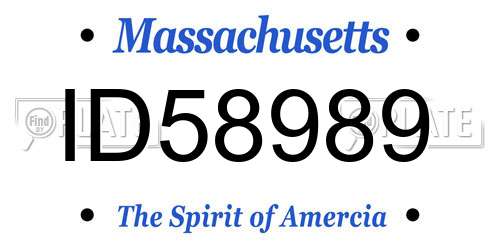 ID58989 Massachusetts License Plate