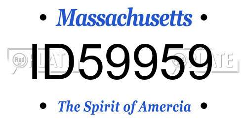 ID59959 Massachusetts License Plate